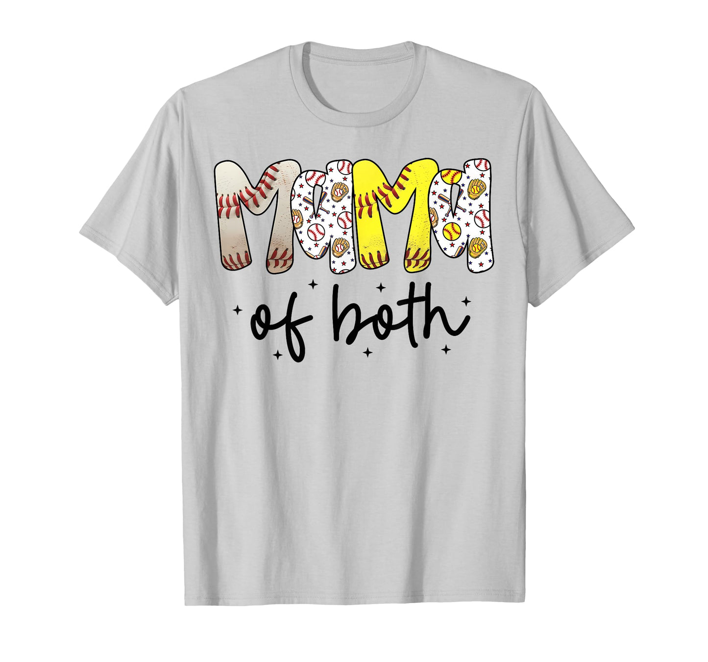 Mama of Both Baseball Softball Mom Women Mother's Day T-Shirt