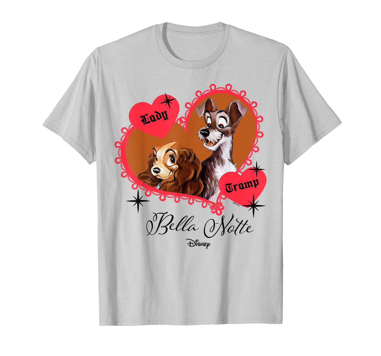 Disney Lady and The Tramp Heart Frame T-Shirt