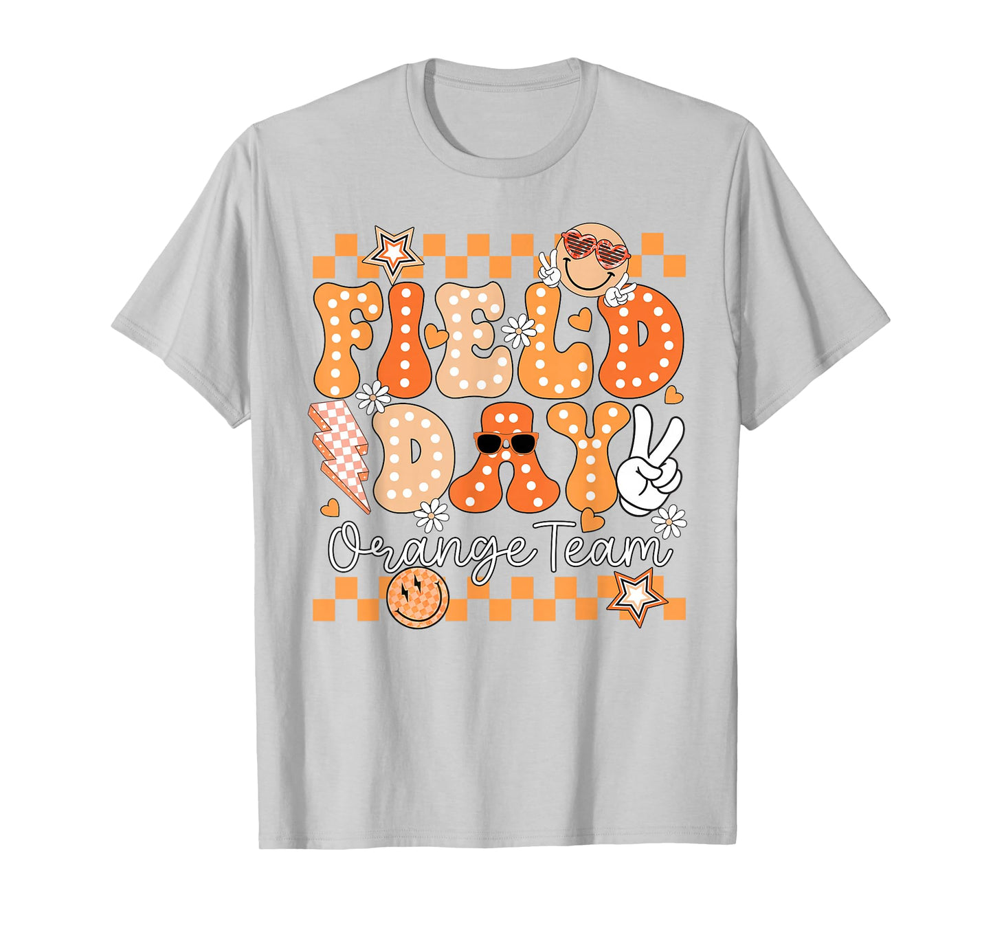 Funny Field Day Orange Team Field Trip Matching Teacher Kids T-Shirt