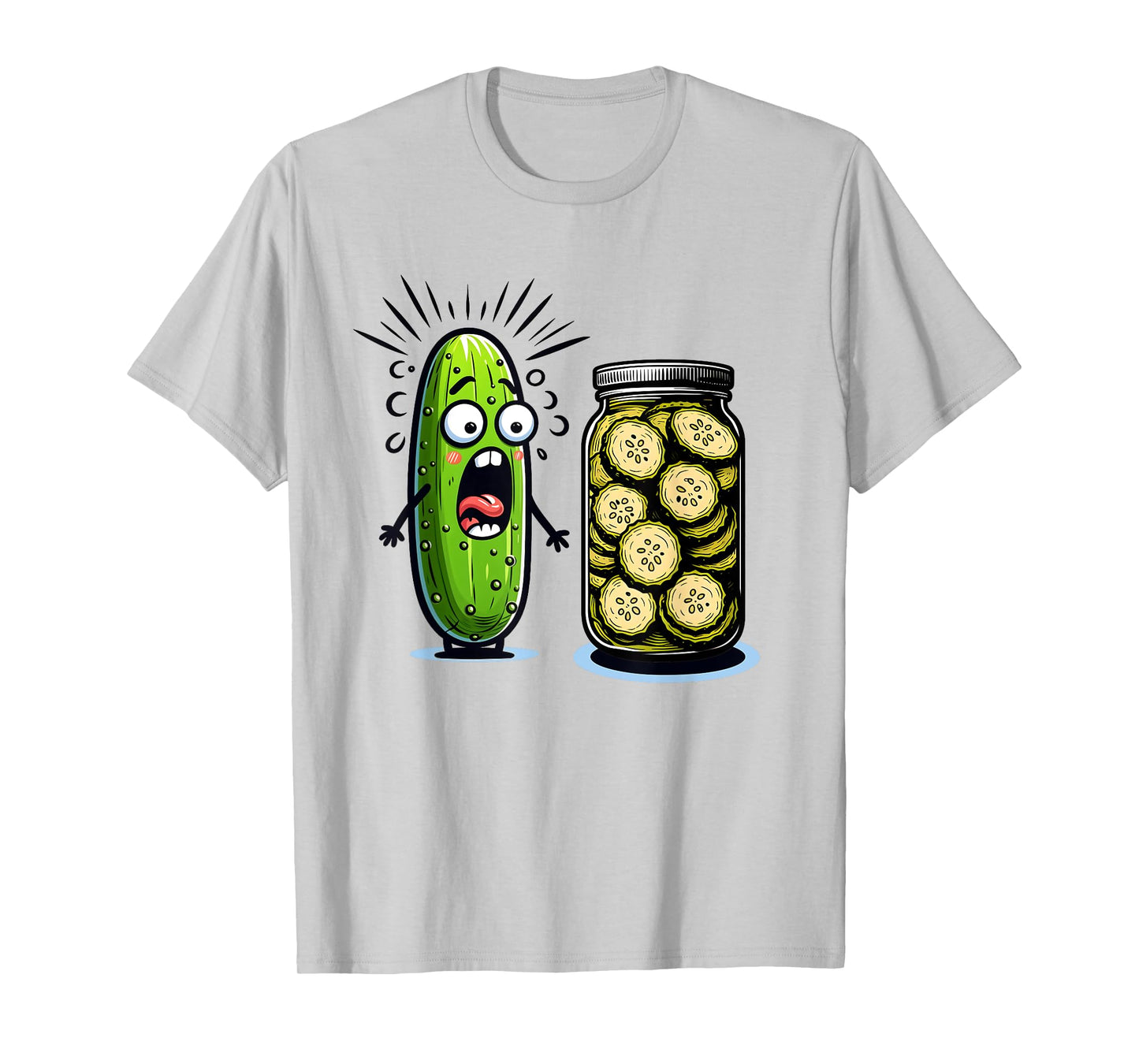 Funny Pickle Surprise A Cucumber And A Jar Of Sliced Pickles T-Shirt