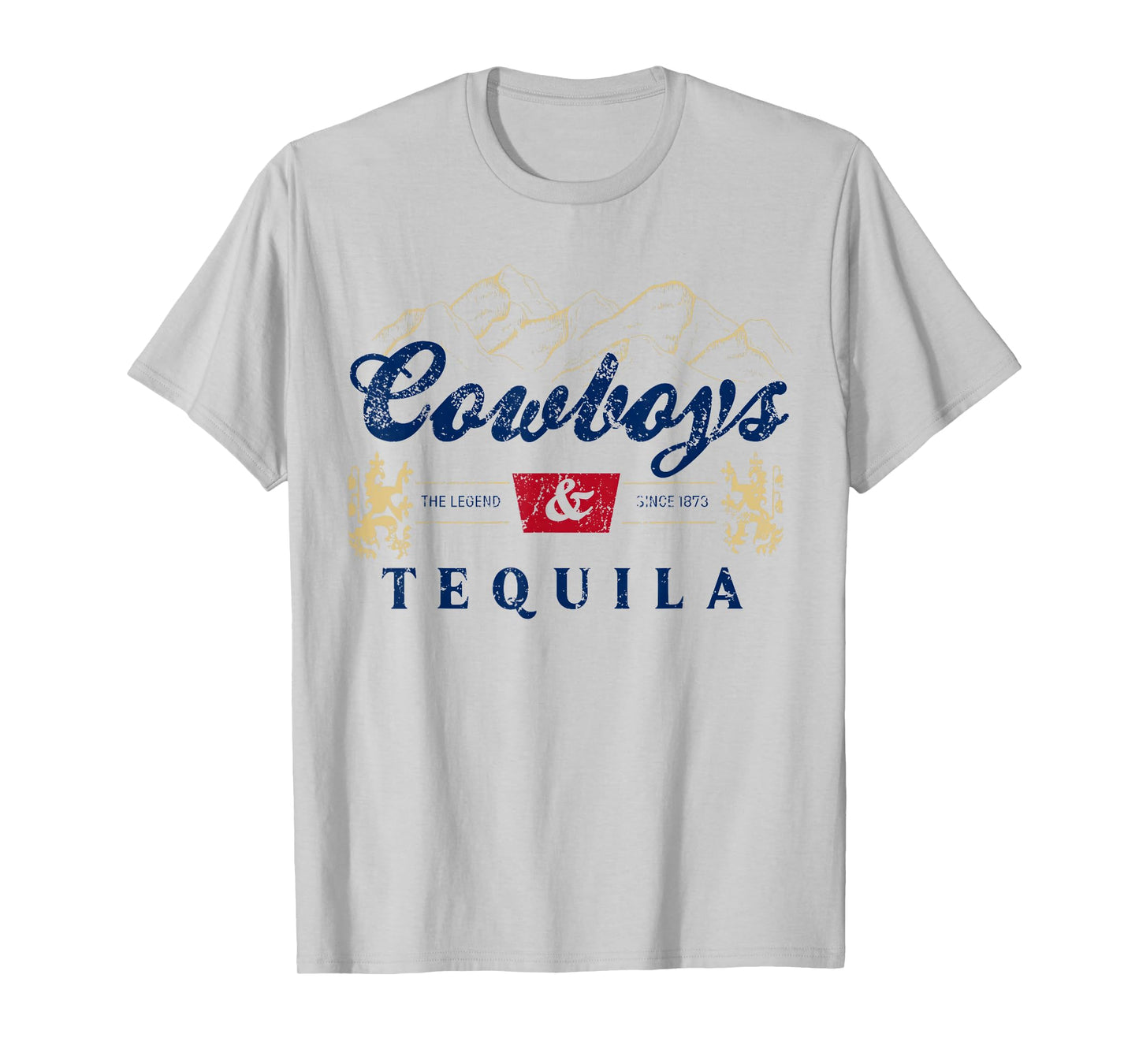 Vintage Cowboys And Tequila Western Funny Tequila Drinking T-Shirt