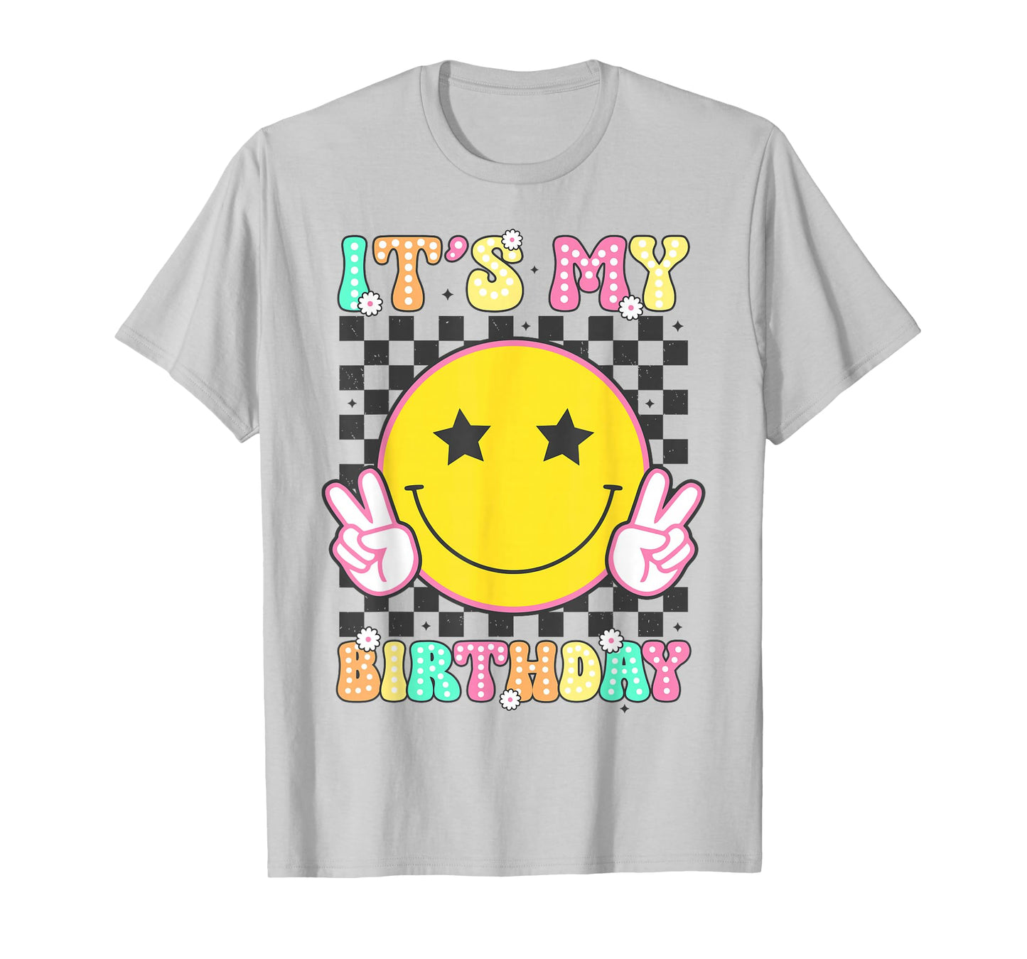 Groovy It's My Birthday Girls Women Teens Kid Bday Flower T-Shirt