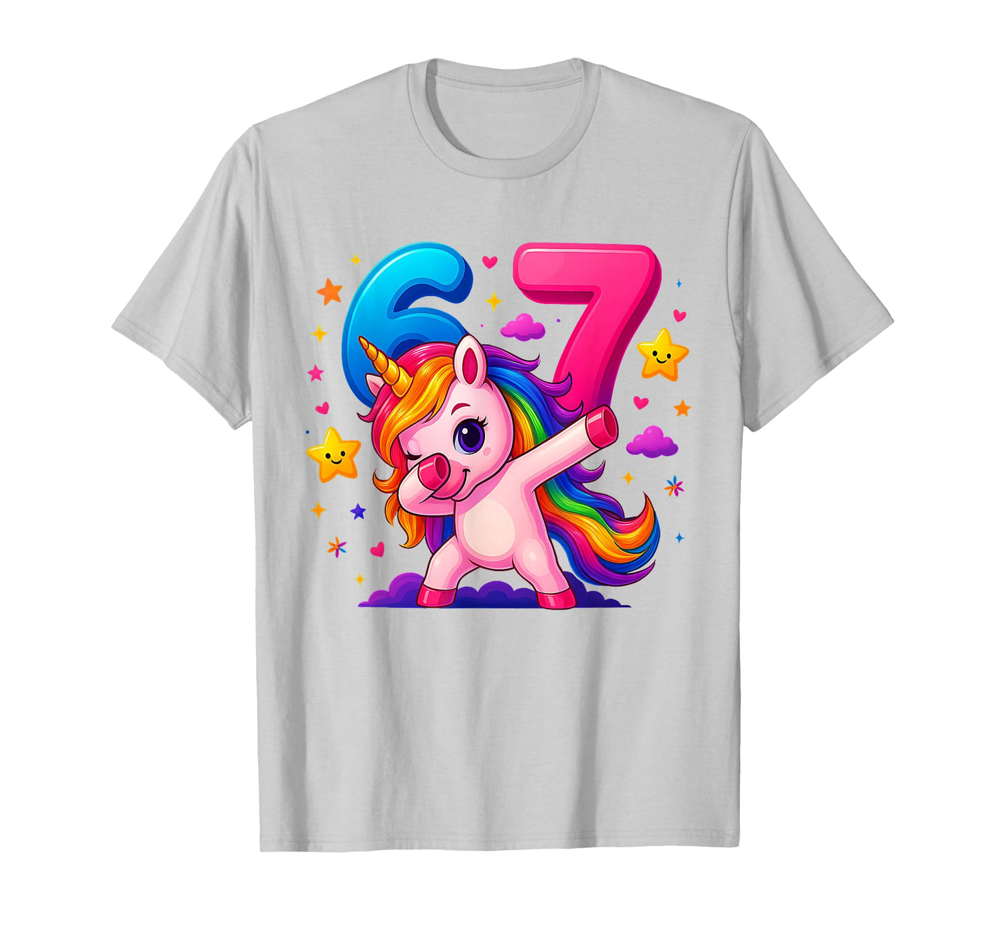 67 Unicorn for Girls Six Seven Meme Brainrot Funny Kids Girl T-Shirt