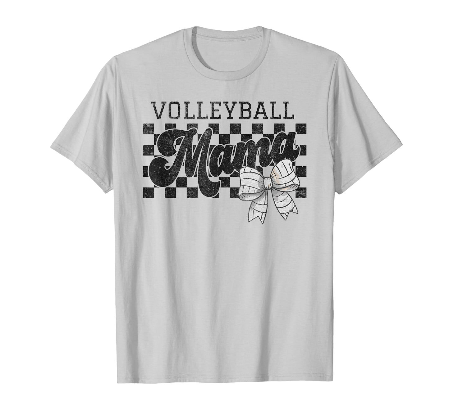 Volleyball Mama Mom Game Day Retro Volleyball Coquette Bow T-Shirt
