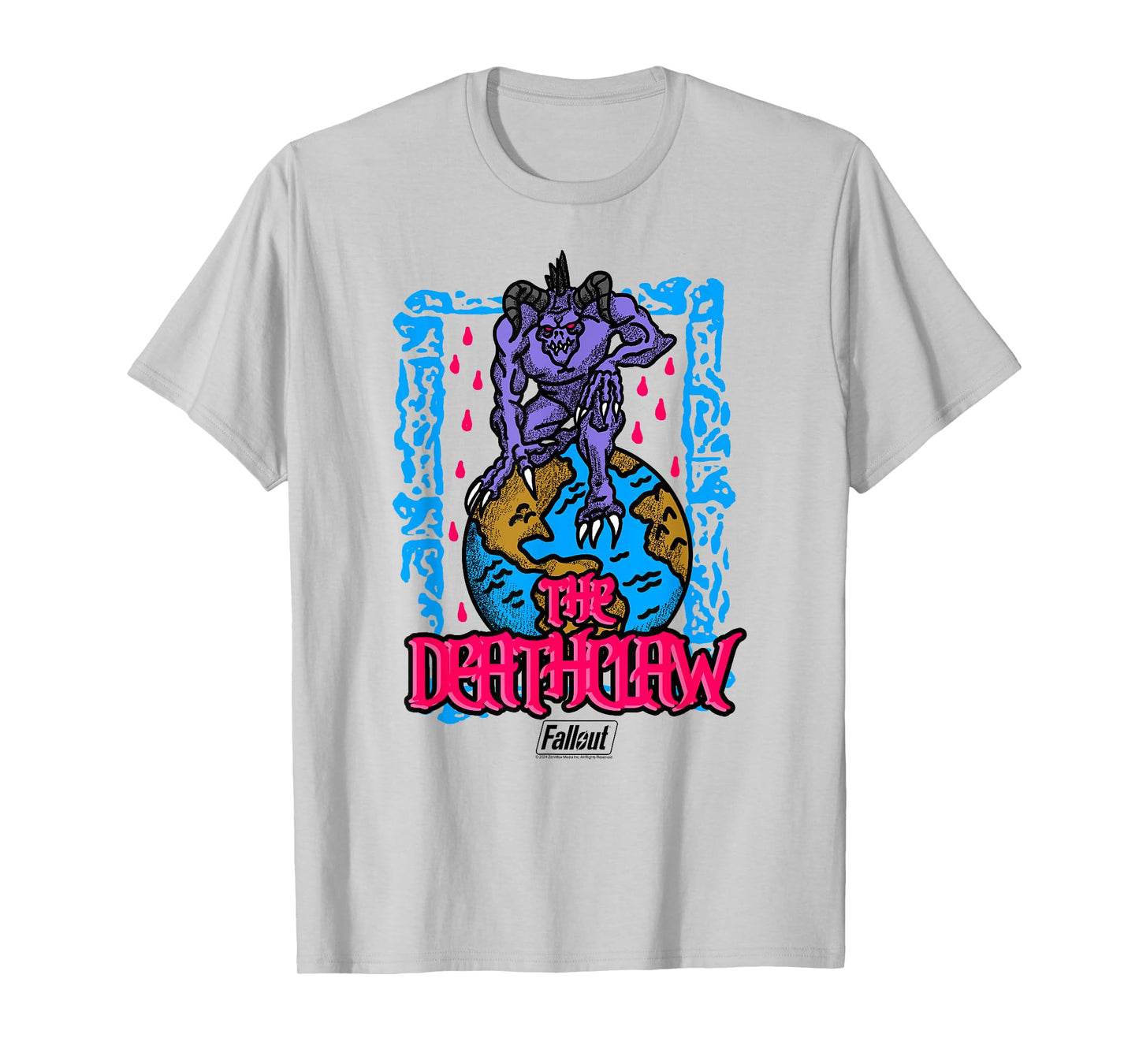 Fallout Video Game The Deathclaw Globe Illustration T-Shirt