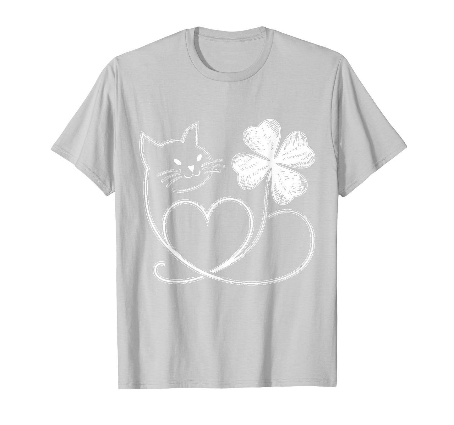 Cat Silhouette Shamrock St Patricks Day Kitten Lover Cat Mom T-Shirt