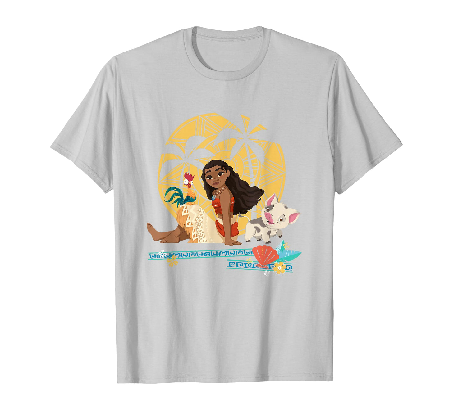 Disney Moana Hei Hei Moana Pua Enjoying Sunset Chest Poster T-Shirt