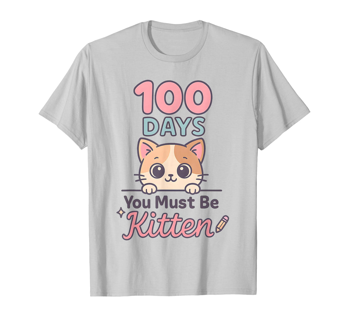 100 Days of School Kindergarten Teacher Preschool Cat T-Shirt