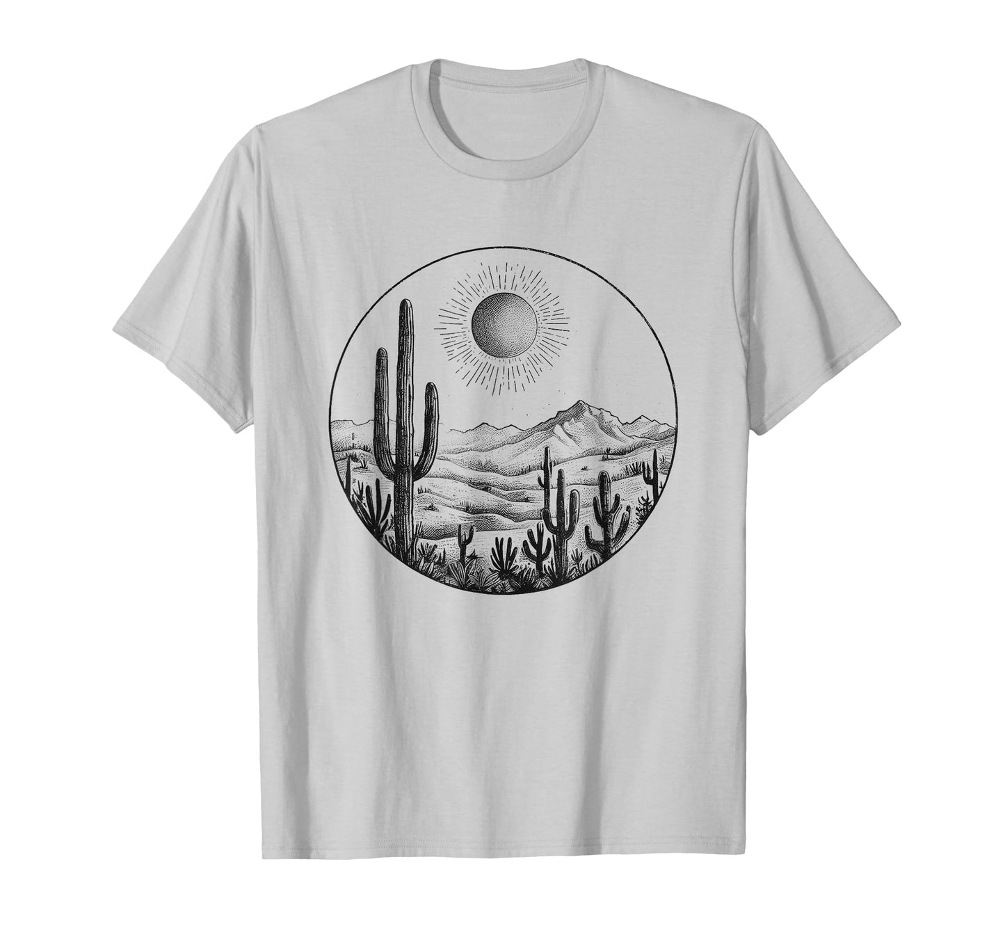 Desert Cactus Plants Adventure Arizona Cactus Scene Vintage T-Shirt