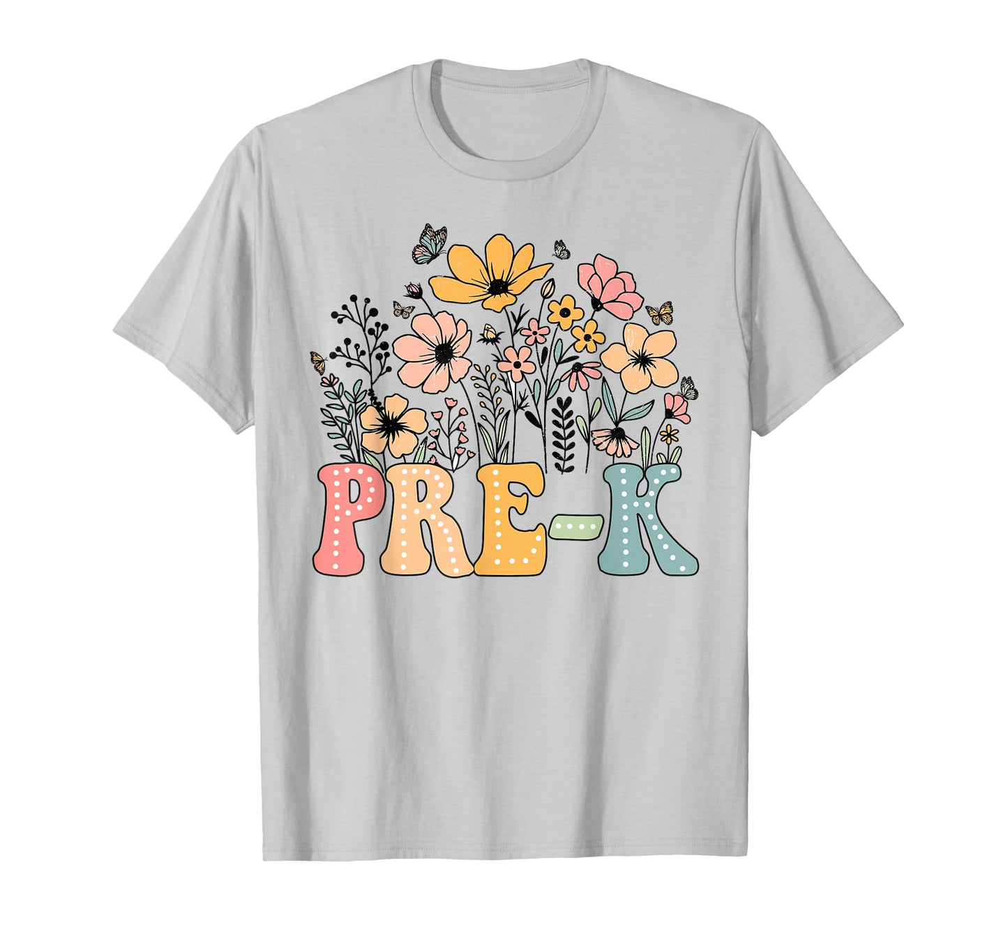 Wildflower Pre-K Preschool Team Floral Teacher Girls T-Shirt