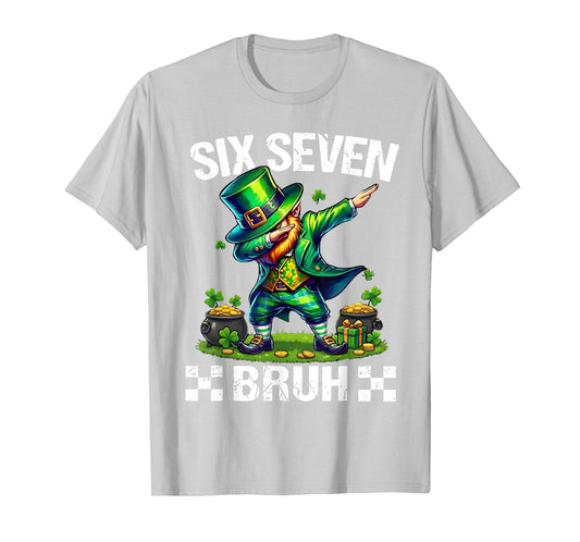 67 St Patricks Day Dab Six Seven Bruh Funny Leprechaun Kids T-Shirt
