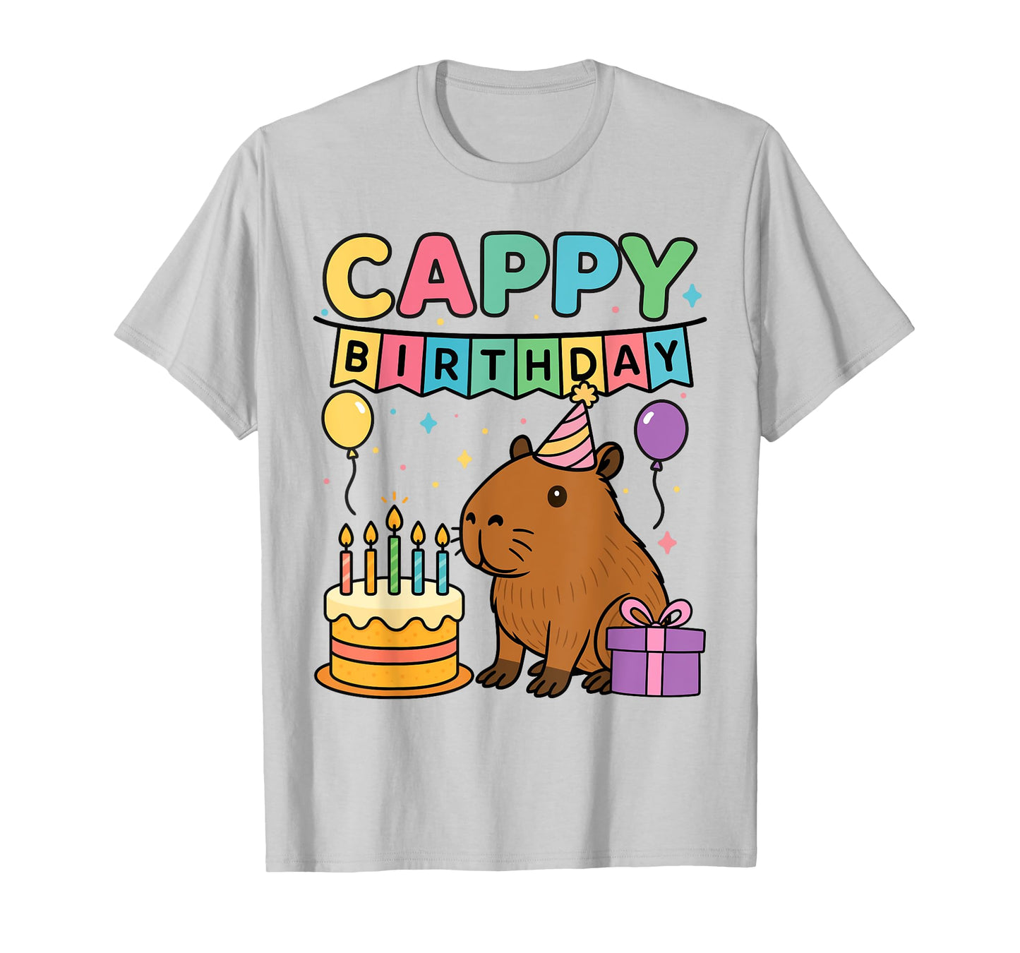 Cute Capybara Lovers Cappy Birthday tee Happy Birthday Party T-Shirt