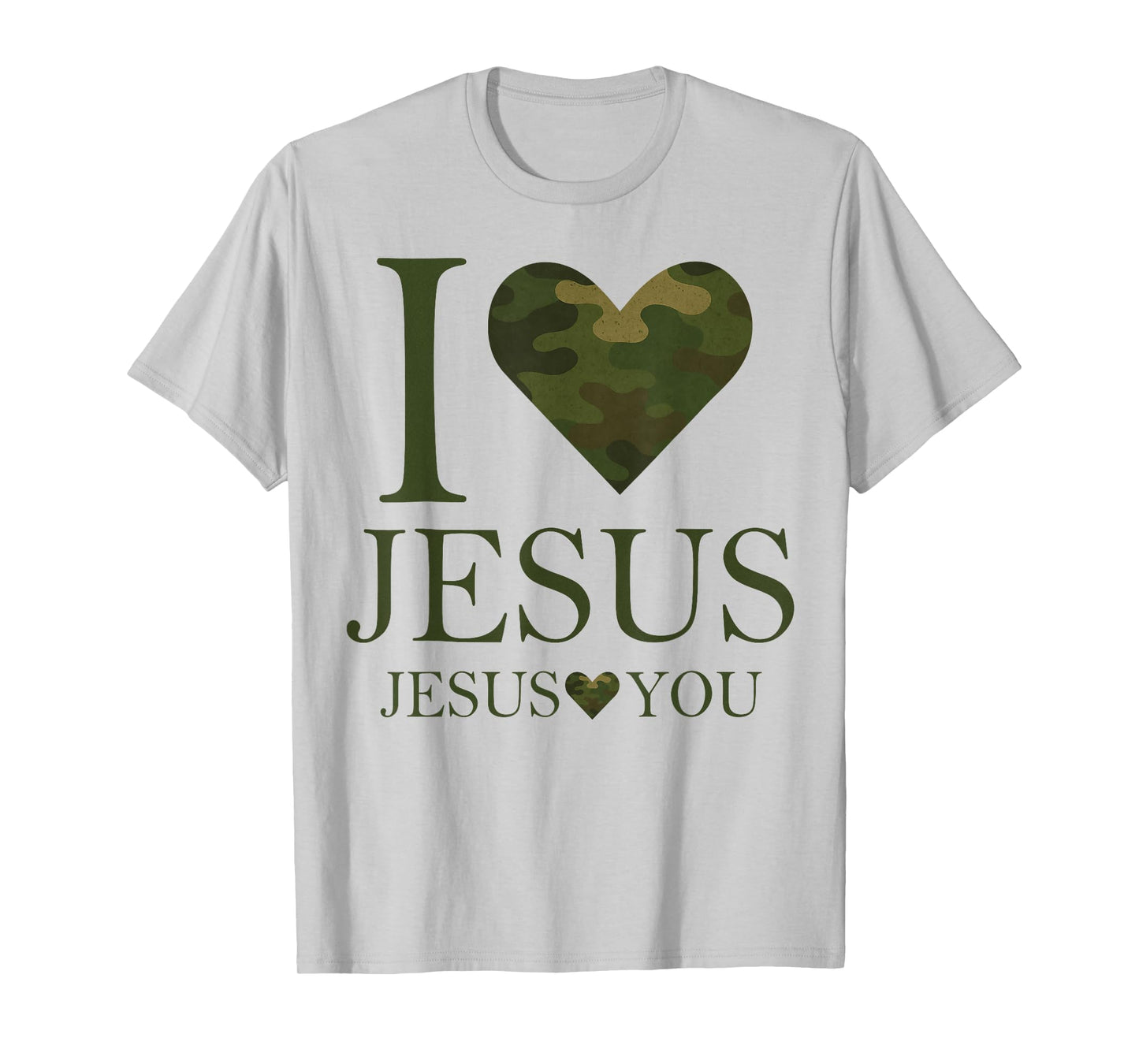 Jesus I Love Jesus Jesus Love You Camo Christian Cross God T-Shirt