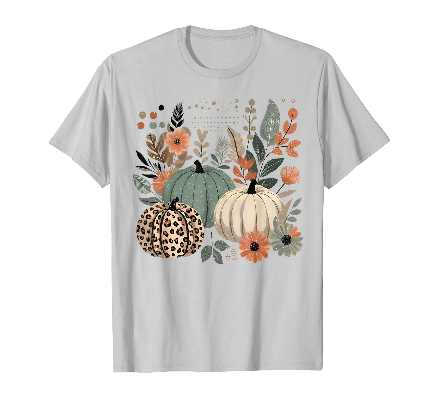 Pumpkin Season Wildflower Thanksgiving Autumn Fall Leaves T-Shirt