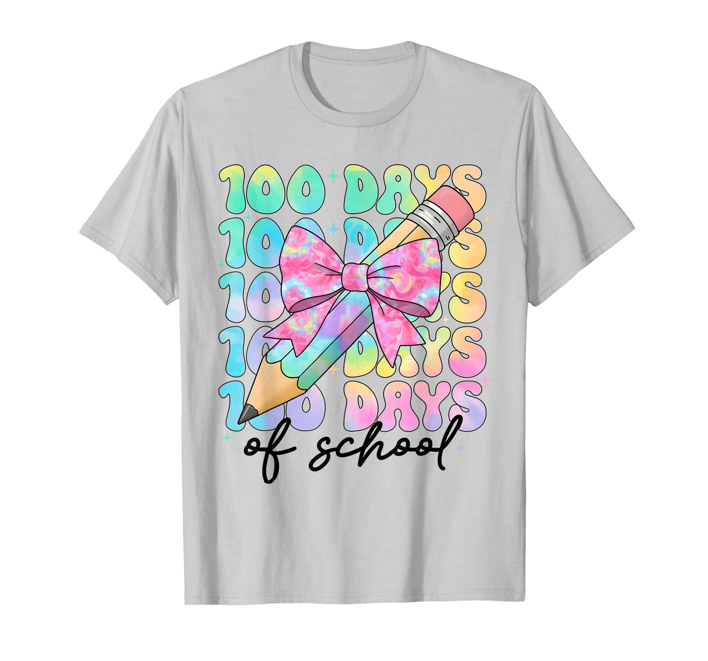 100 Days of School Bows Girls 100th Day of School Teacher T-Shirt
