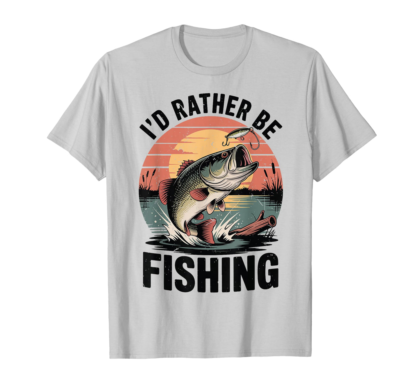 Youth Boy Id Rather Be Fishing-Shirt Bass Fish Funny Fishing T-Shirt