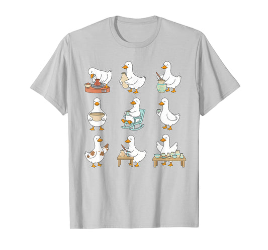 Clay Whisperer Pot Dealer Ceramic Silly Goose Making Pottery T-Shirt