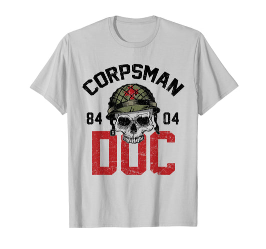 Funny Hospital Corpsman 8404 Devil Doc US Veteran Military T-Shirt