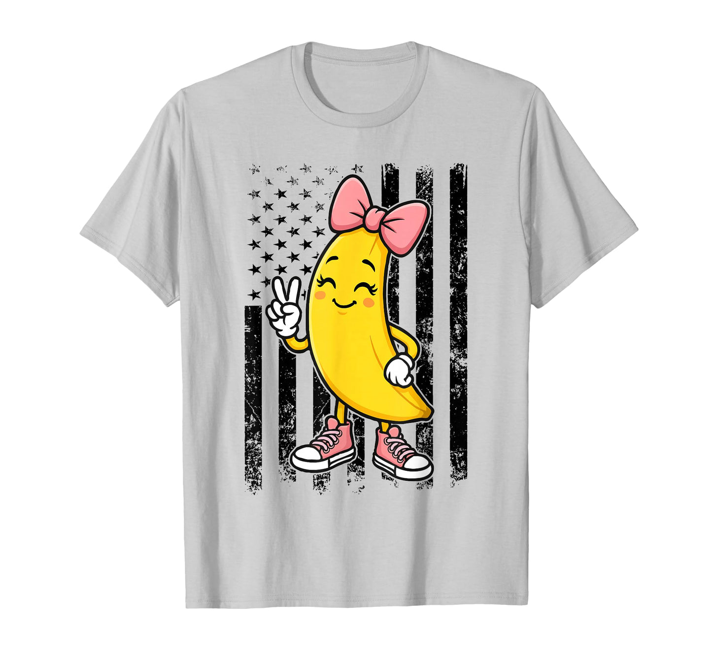 Funny Banana Coquette Bow Retro Banana Women Girls Kids T-Shirt