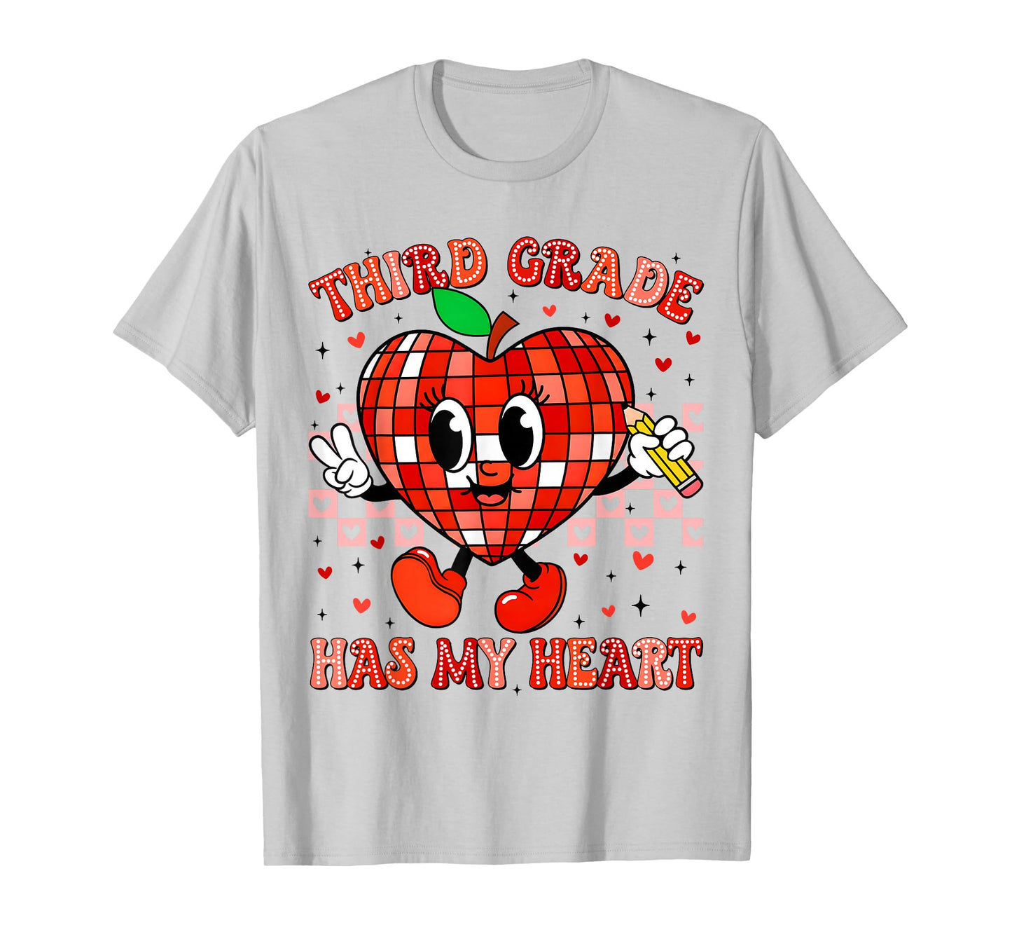 Third Grade Has My Heart Peace Sign Outfit Teacher Men Women T-Shirt