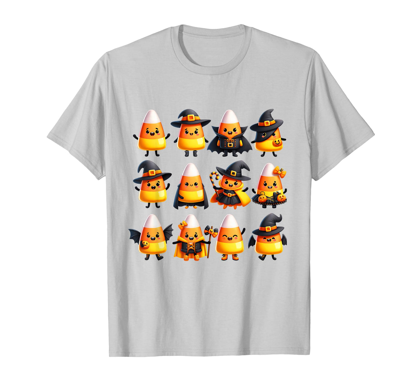 Adorable Halloween Candy Corn Characters in Costumes T-Shirt