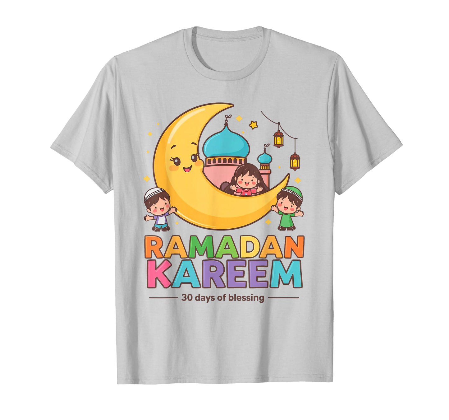 Ramadan Kareem Kids Cute Crescent Moon Muslim Children T-Shirt