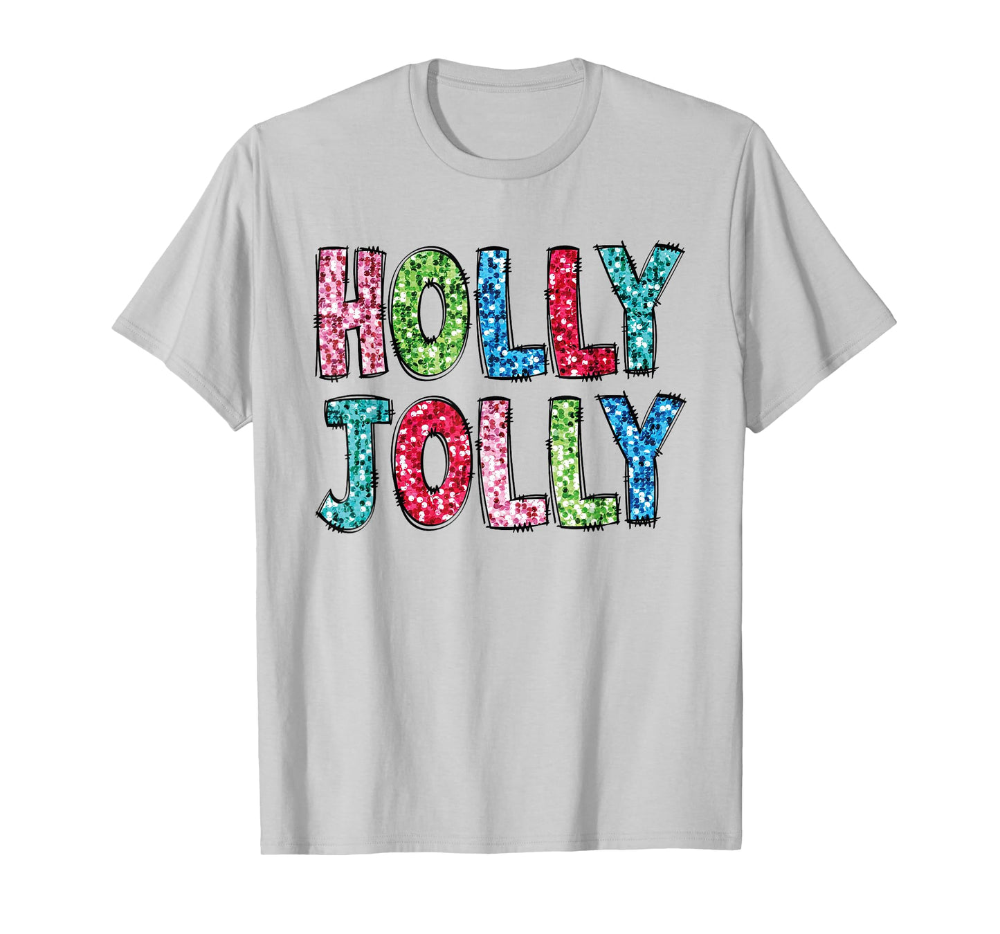 Holly Xmas Jolly Vibes Groovy Retro Hippie Christmas Pajamas T-Shirt