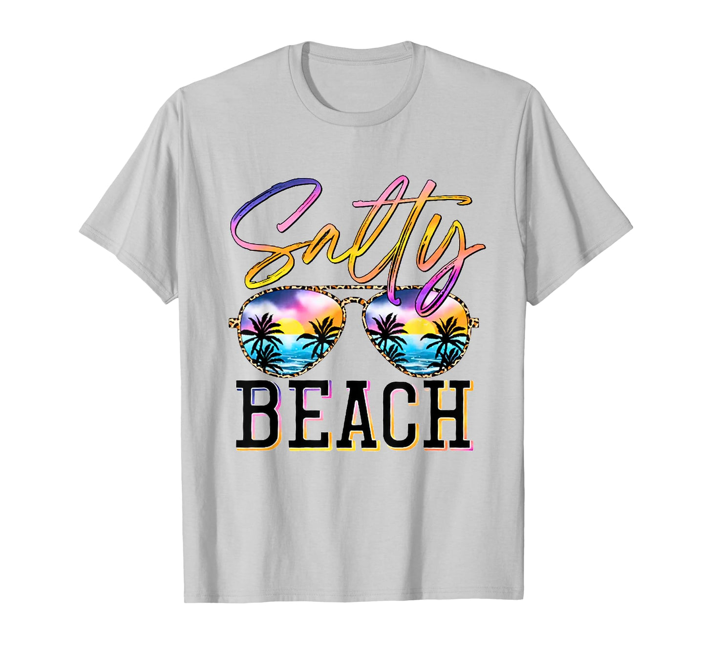 Salty Beach Sunset Sunglasses Summer Vacation Beach Party T-Shirt for Men Women