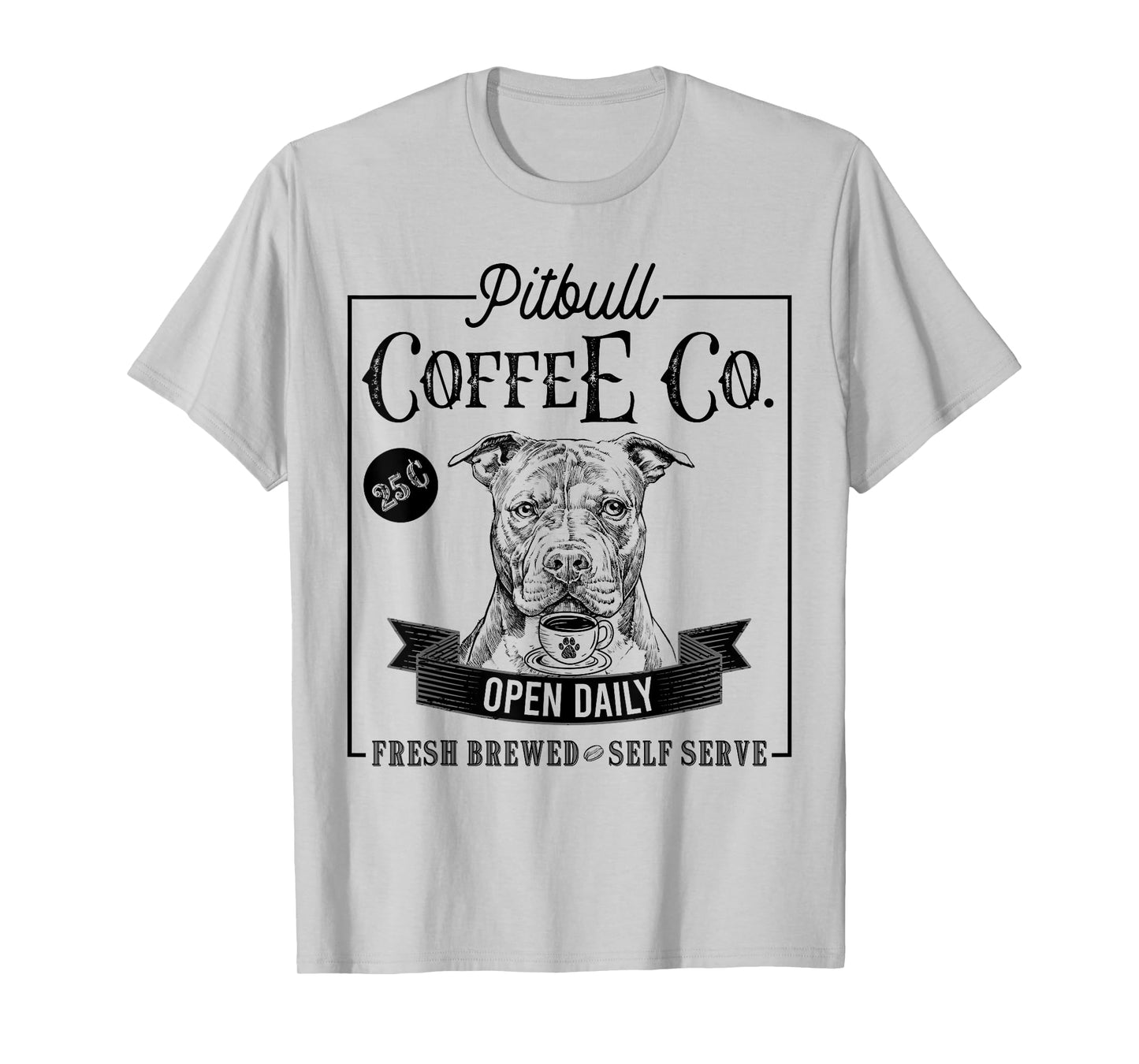 Retro Pit Bull Coffee Funny Dog Pittie Mom Coffee Lover Men Women Girls Kids T-Shirt