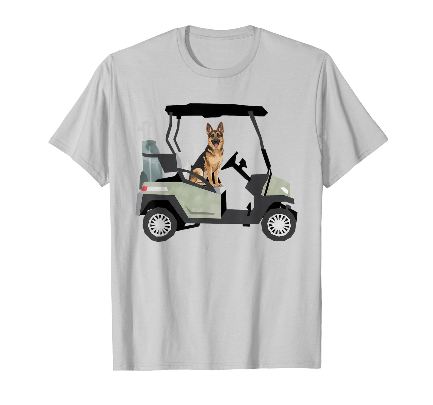 German Shepherd Dad Golf Car Golfing Golfer Sport Game Day T-Shirt