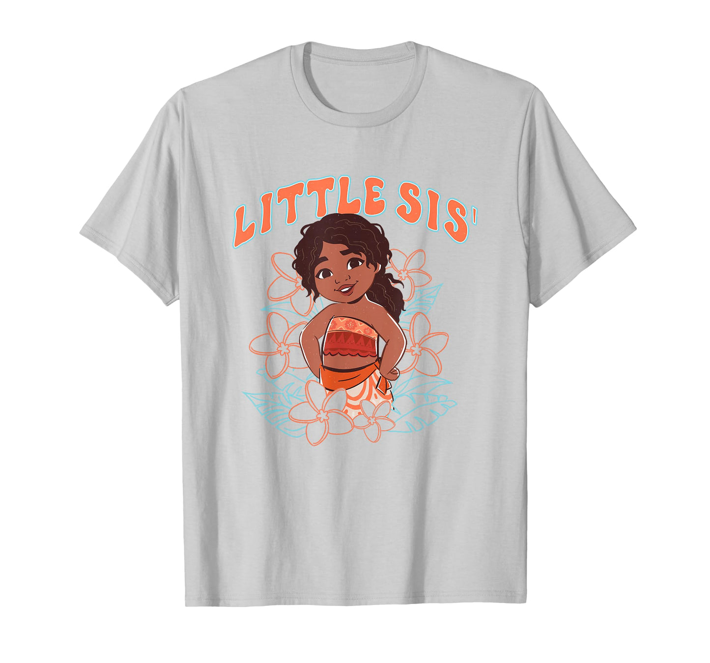 Disney Moana 2 Little Sis' Cute Simea Tropical Floral Logo T-Shirt