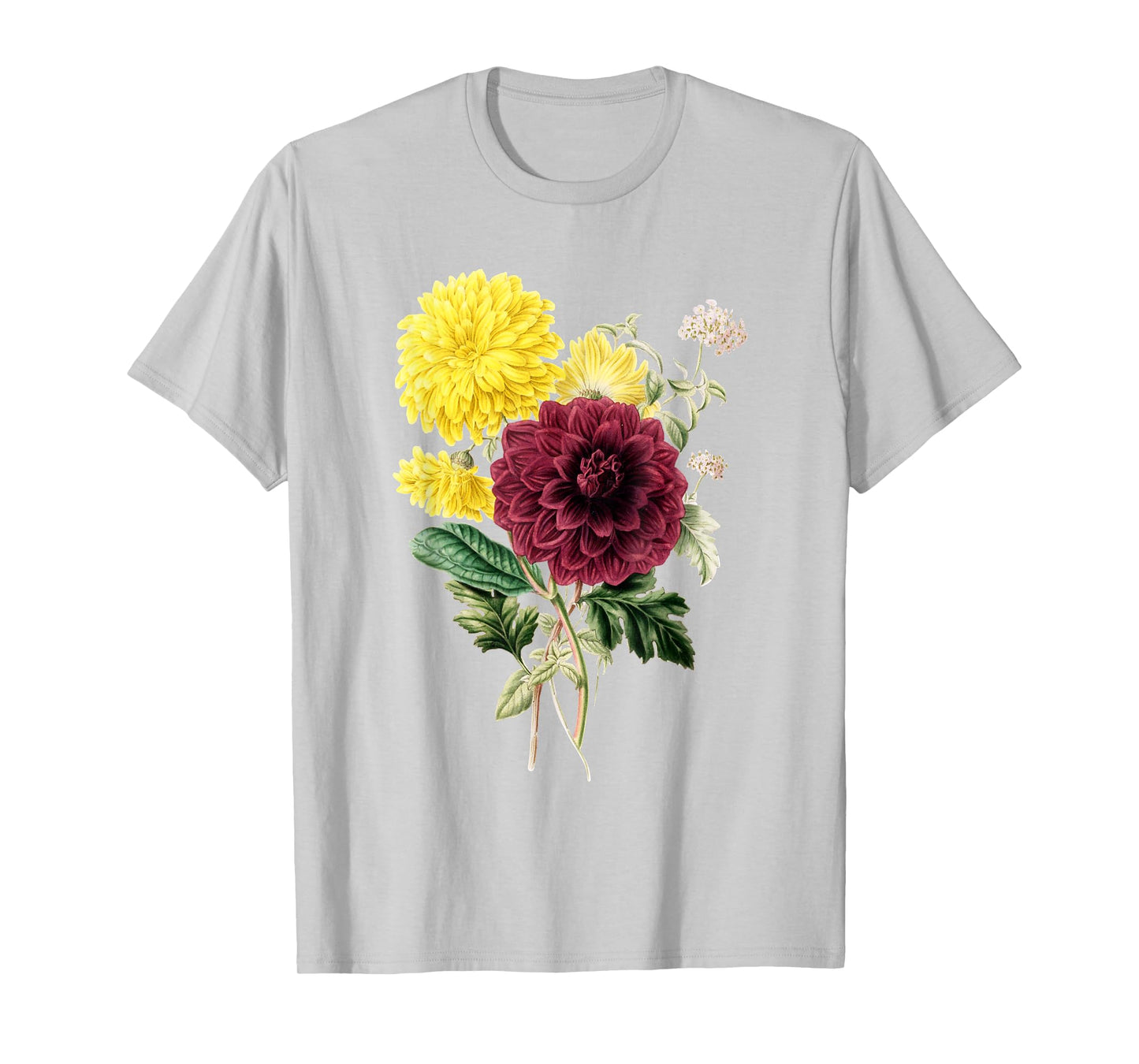 Dahlia Botanical Plant Bee Flower Annual Garden T-Shirt