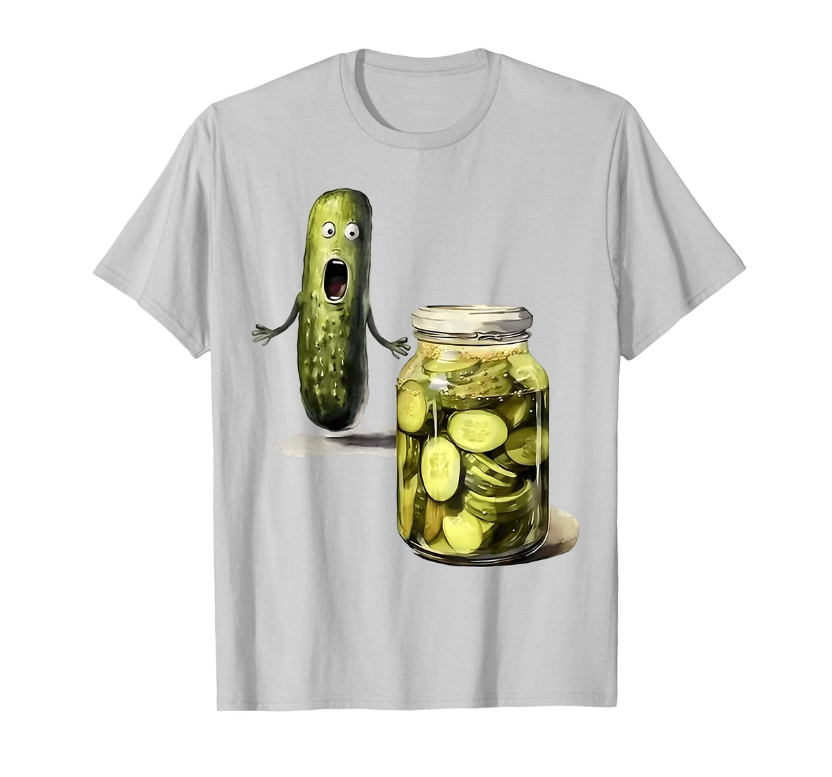 Funny Pickle Surprise A Cucumber And A Jar Of Sliced Pickles T-Shirt