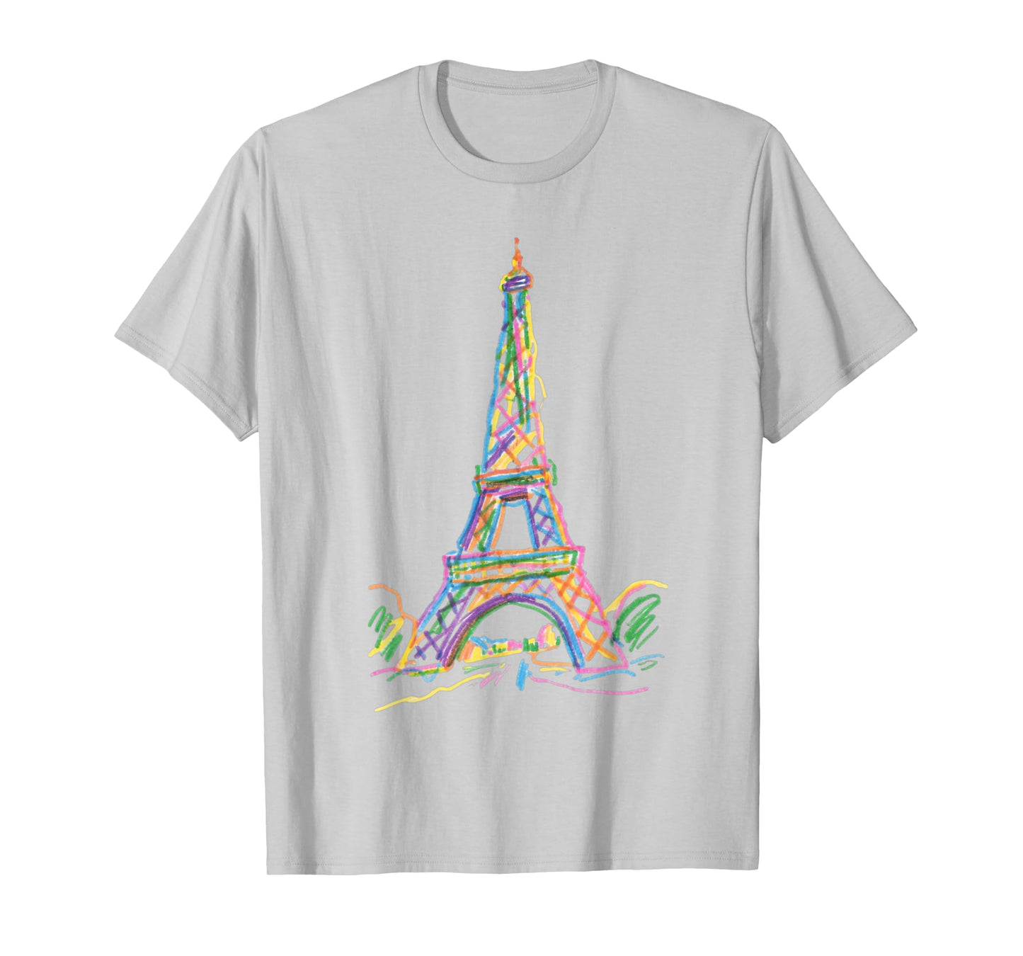 Children Drawing Eiffel Tower Paris Landmark Kids T-Shirt