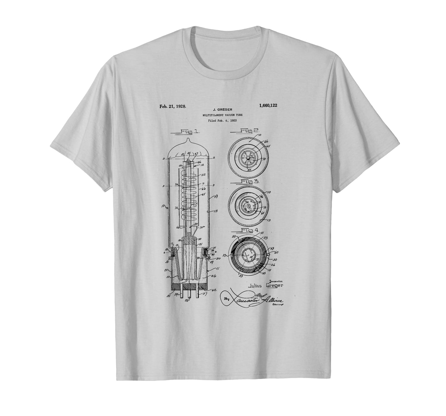 Vacuum Tube Patent Blueprint Vintage Drawing Print 1928 T-Shirt
