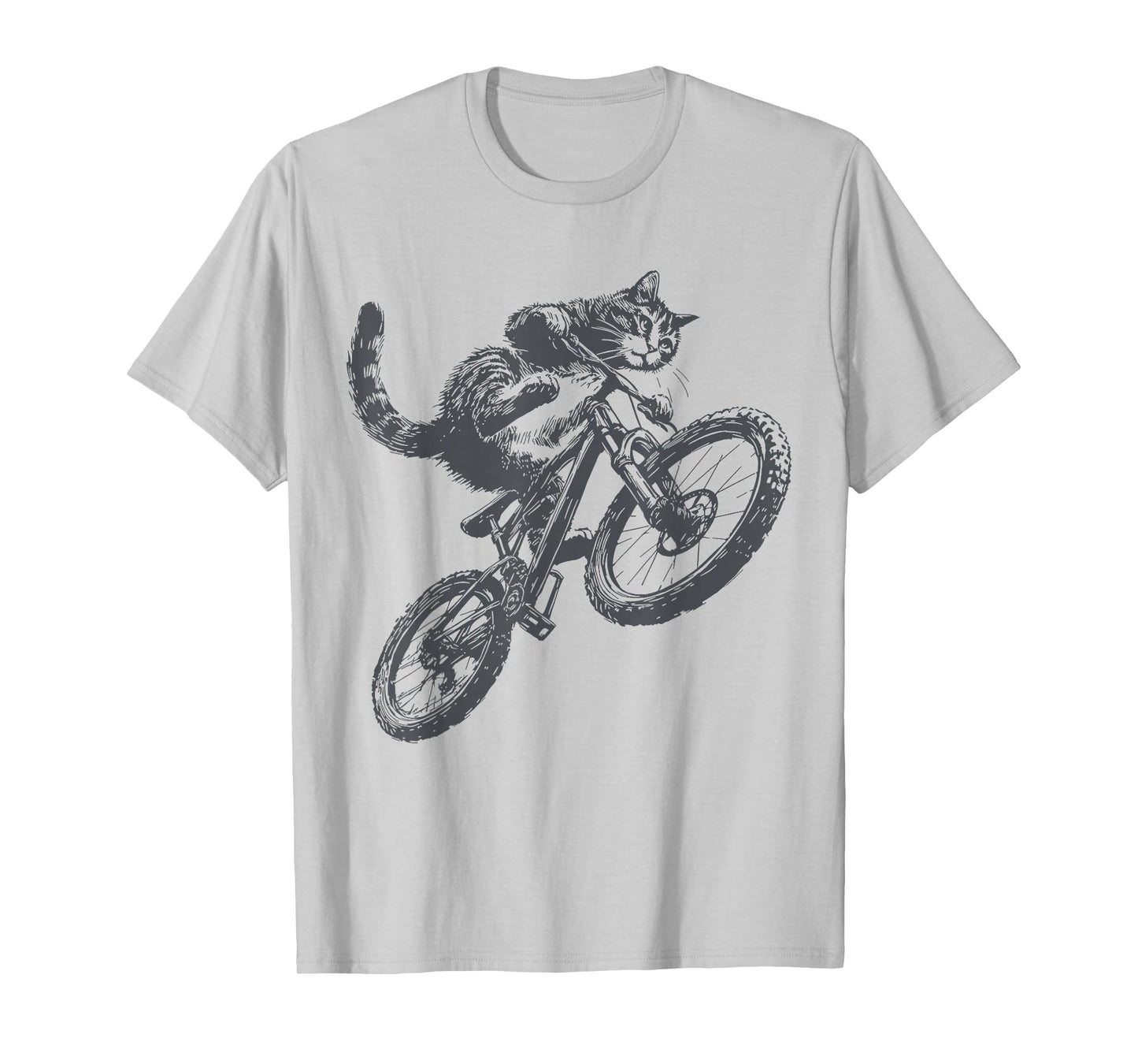 Funny Cat Riding Bicycle Kitten Mountain Bike Men Women T-Shirt