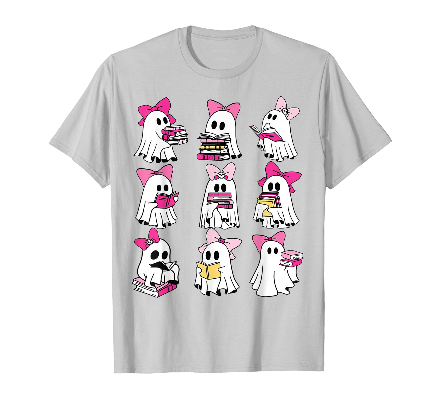 Halloween Pink Ghost Read More Books Spooky Boo Teacher Kids T-Shirt