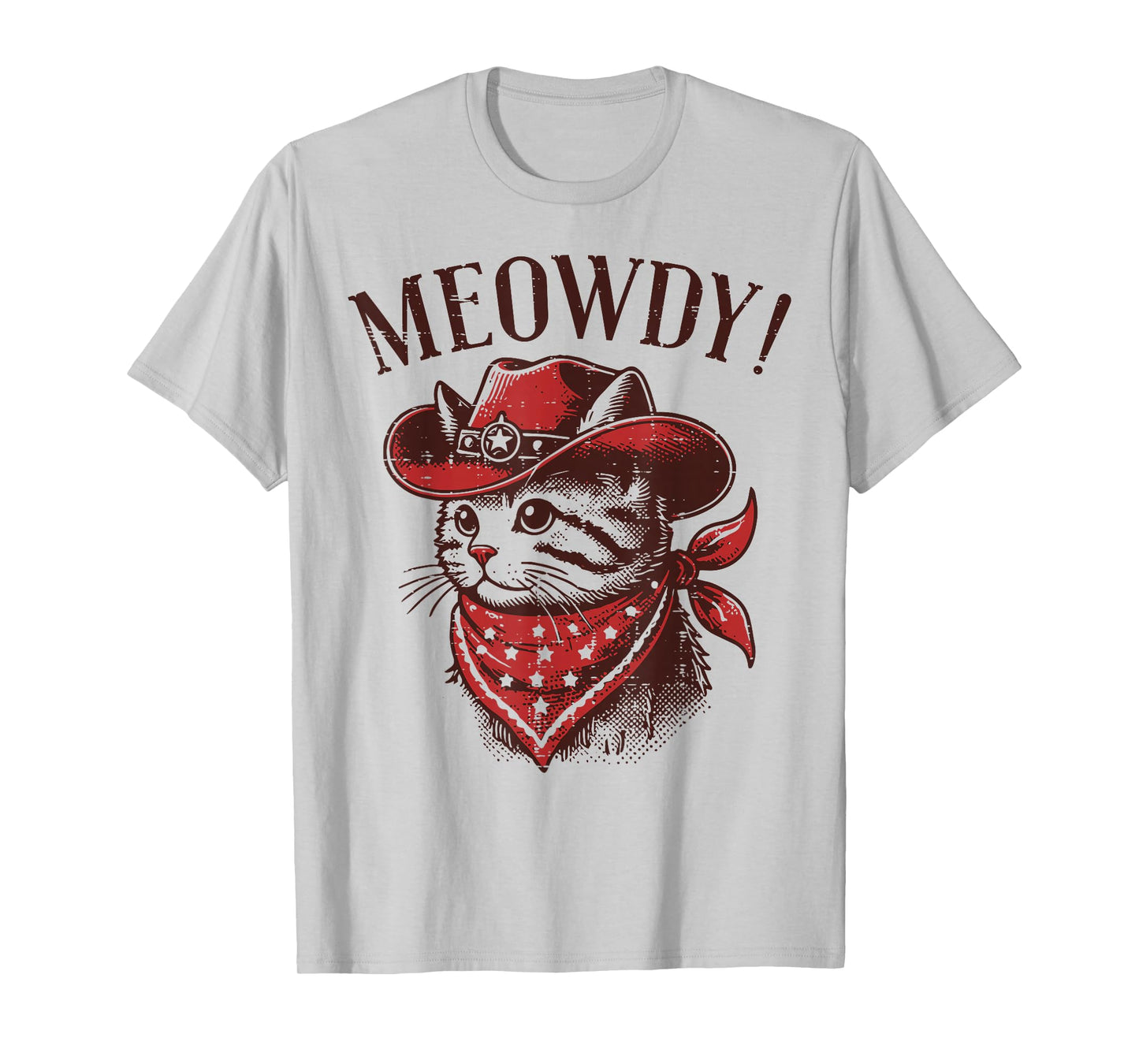 Cat Cowboy Face Meowdy Kitten Kitty Western Women Men Kids T-Shirt