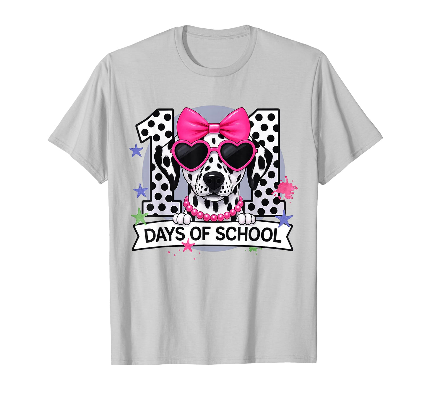 Preppy 100 Days of School Dalmatian Dog Teacher Girls T-Shirt