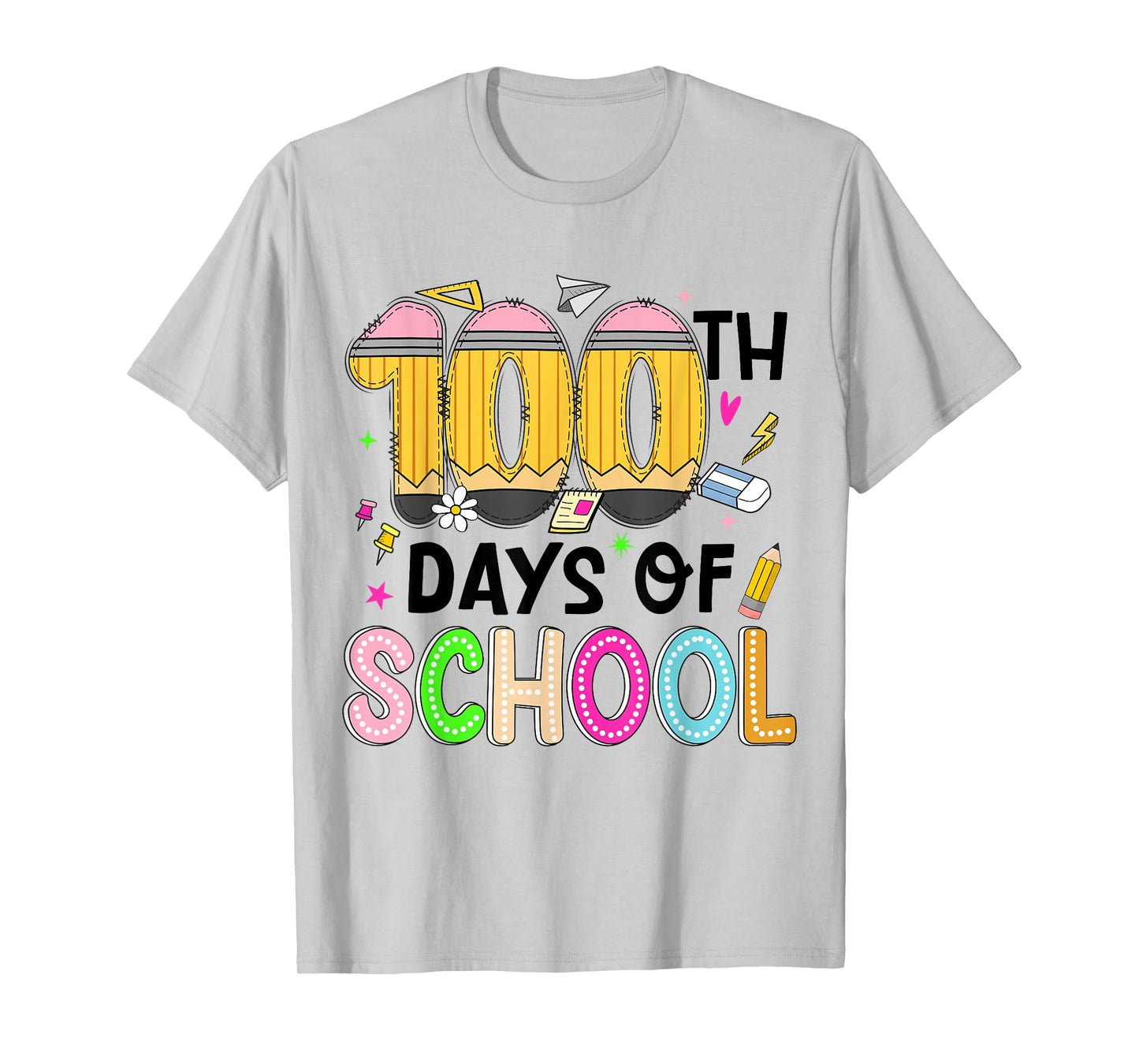 Kids 100 Days of School Pencil 100th Day of School Teachers T-Shirt