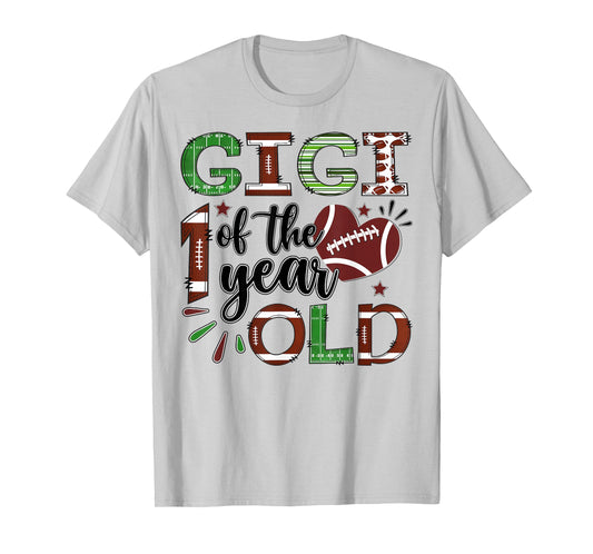 Gigi of The 1 Year Old Football 1st Birthday Boy Matching T-Shirt