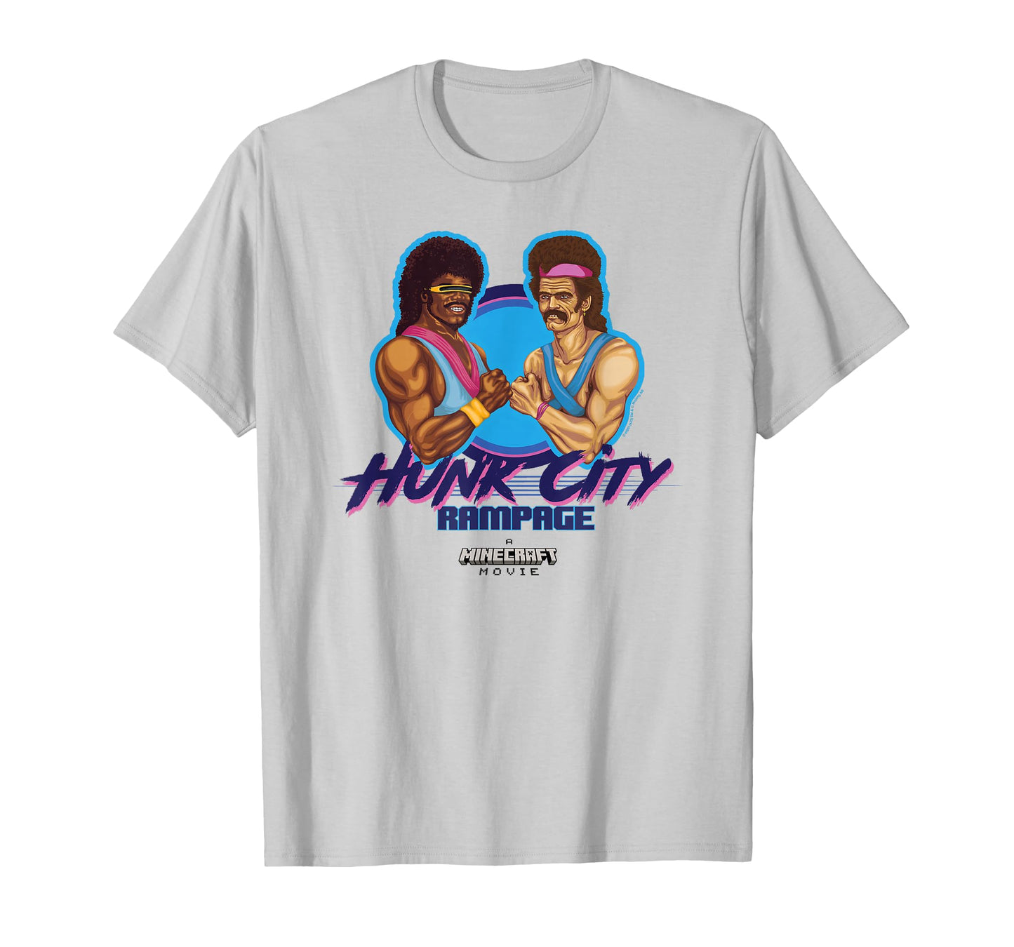 A Minecraft Movie Hunk City Rampage Powerful 90's Logo T-Shirt