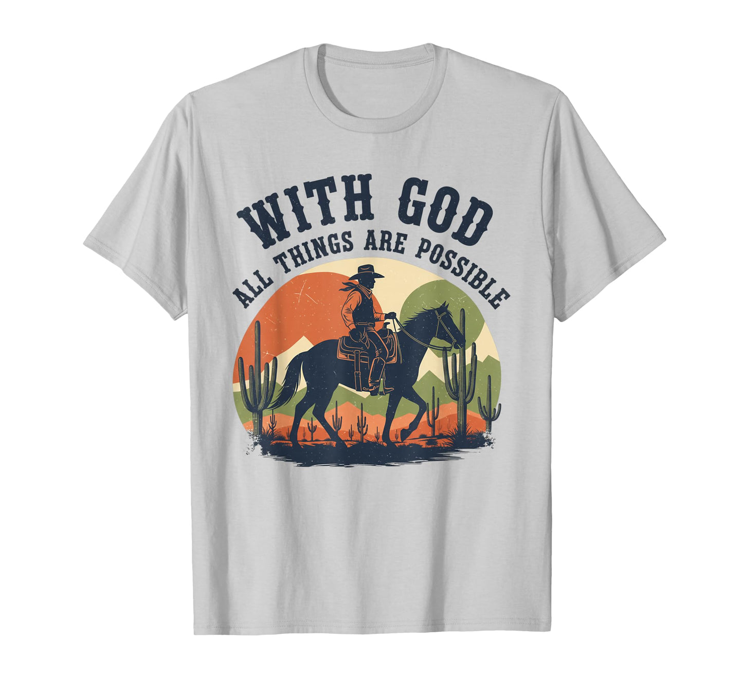 Cowboy Bible Scripture Verse Western Jesus for Mens Faith T-Shirt