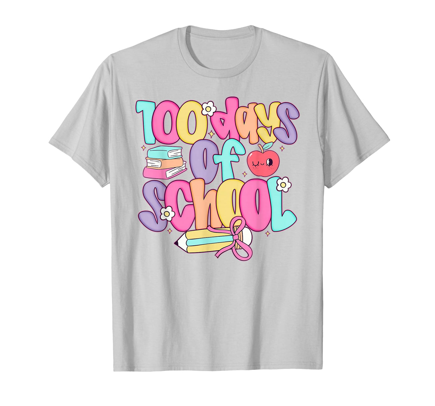 100 Days of School for Girls Kids Pink Coquette Bow Smarter T-Shirt