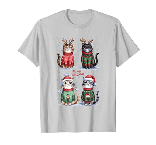 Christmas Cats | Merry Christmas Cats Graphic T-Shirt