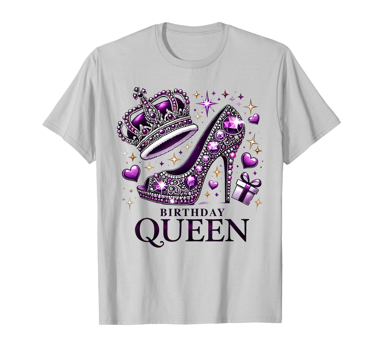 Birthday Queen Crown High Heel Women Girls Birthday Squad T-Shirt