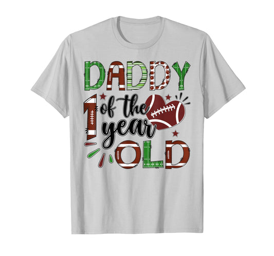 Daddy of The 1 Year Old Football 1st Birthday Boy Matching T-Shirt
