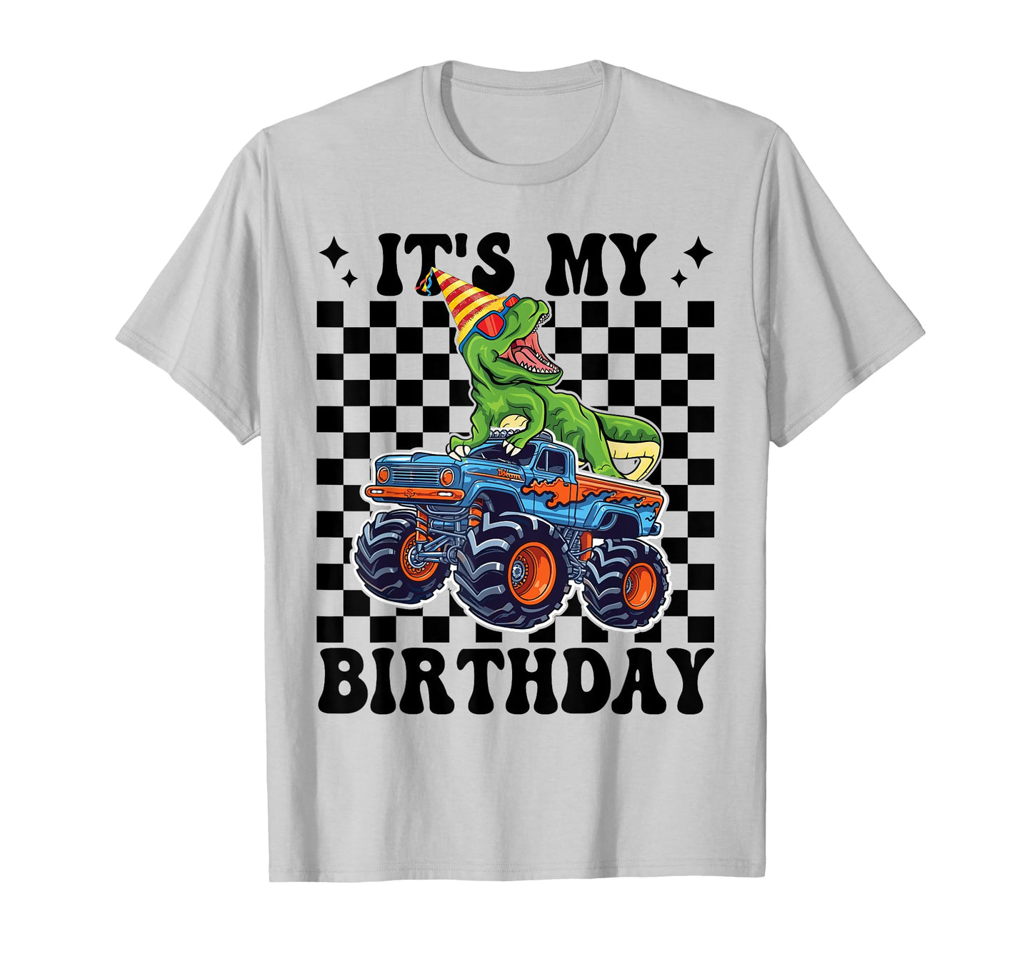 Birthday Monster Truck Dinosaur Party Boys It's My Birthday T-Shirt