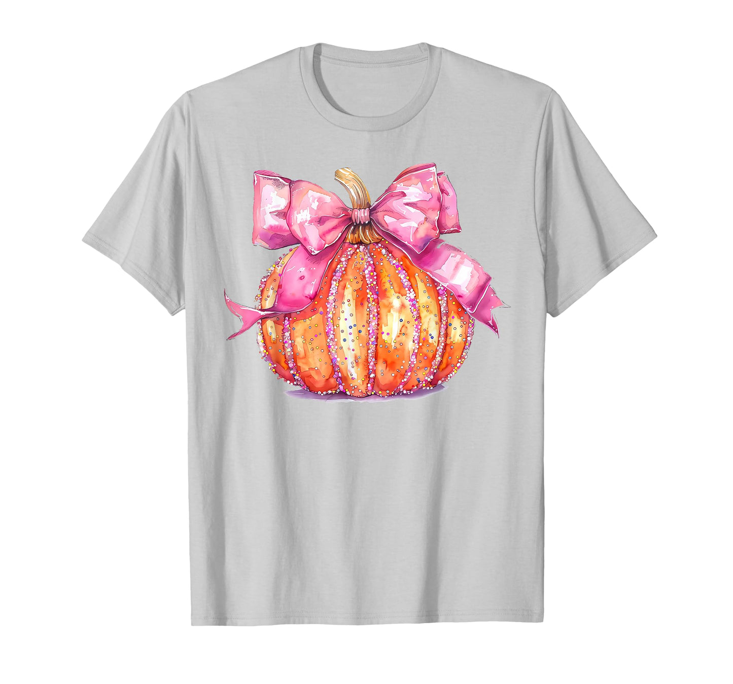 Coquette Pumpkin Bow Disco Ball Cute Girly Halloween Costume T-Shirt