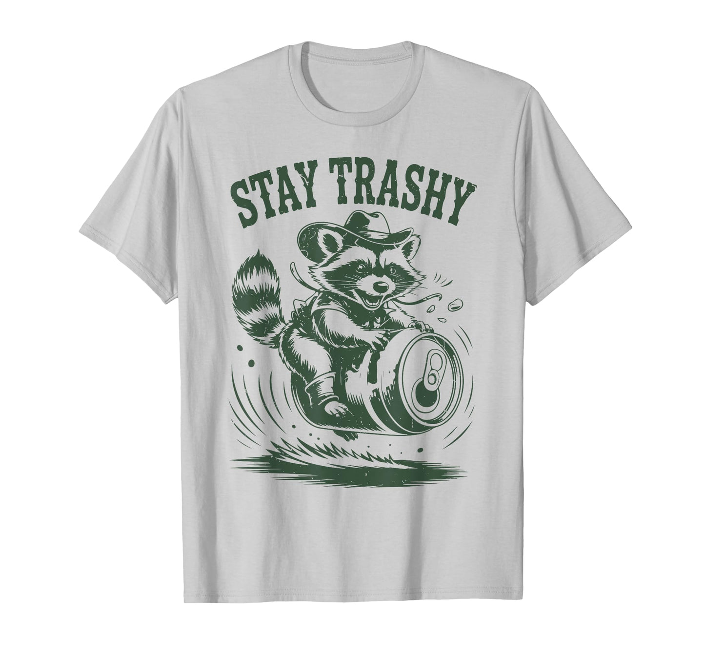 Stay Trashy Funny Raccoon Cowboy Men Women Panda Toddler Boy T-Shirt